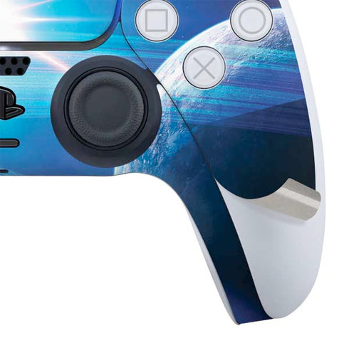 View of a Planet as it Looms in Close Orbit and with Rings PS5 Controller Skin